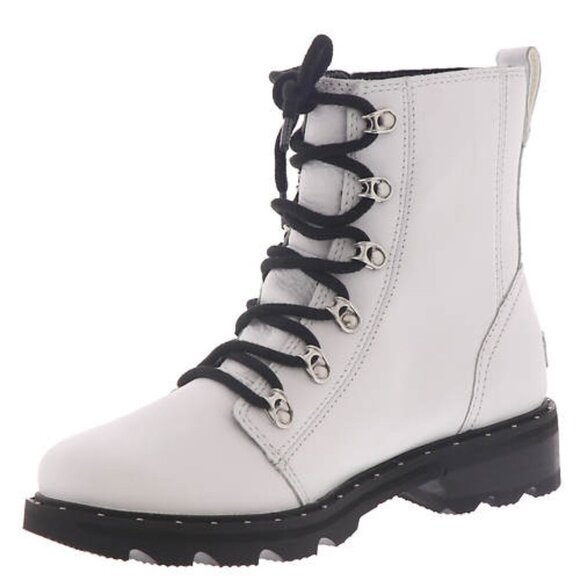 Sorel Lennox Waterproof Boot White Sz 11 White Stud Combat Boot 11 FREE SHIPPING - Picture 4 of 7